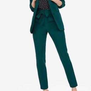 Express Ankle High Rise Green Dress Pants